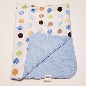 Baby Boom Blanket White Blue Polka Dot Circle Brown Green Orange Sherpa Reverse